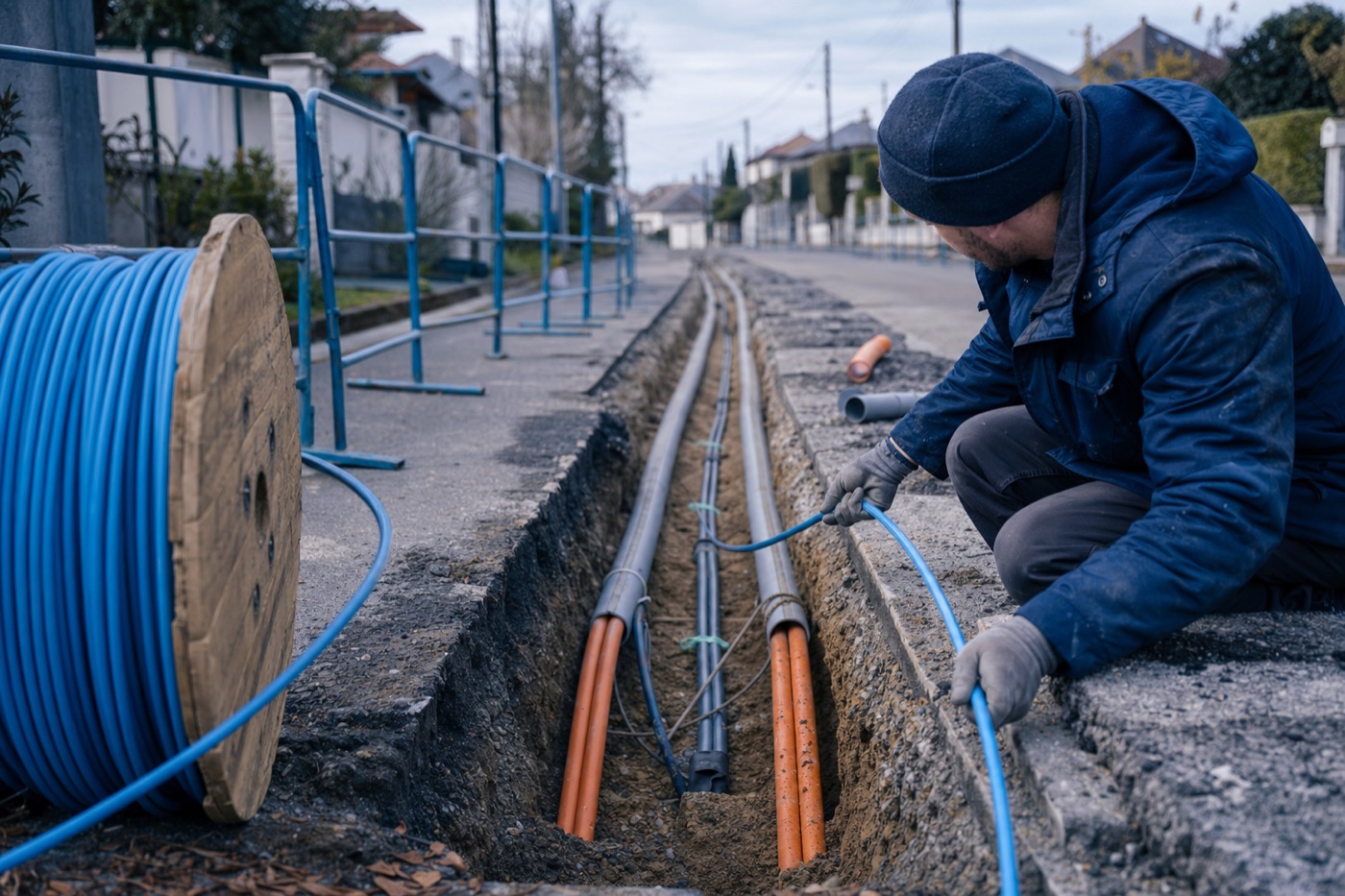 Déblocage et traçage de fourreaux pour la fibre